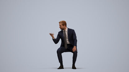 photogrammetry 3D man business, realistic human model archviz FBX, standing pose render