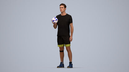 realistic 3D human man sport, archviz people FBX OBJ for Blender, top-down view render