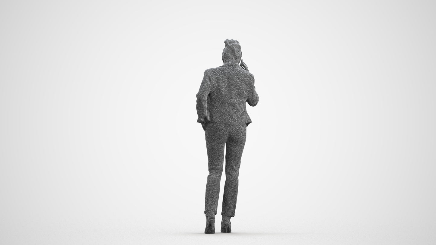 photogrammetry 3D woman business kids, realistic human model archviz FBX, three-quarter front view render