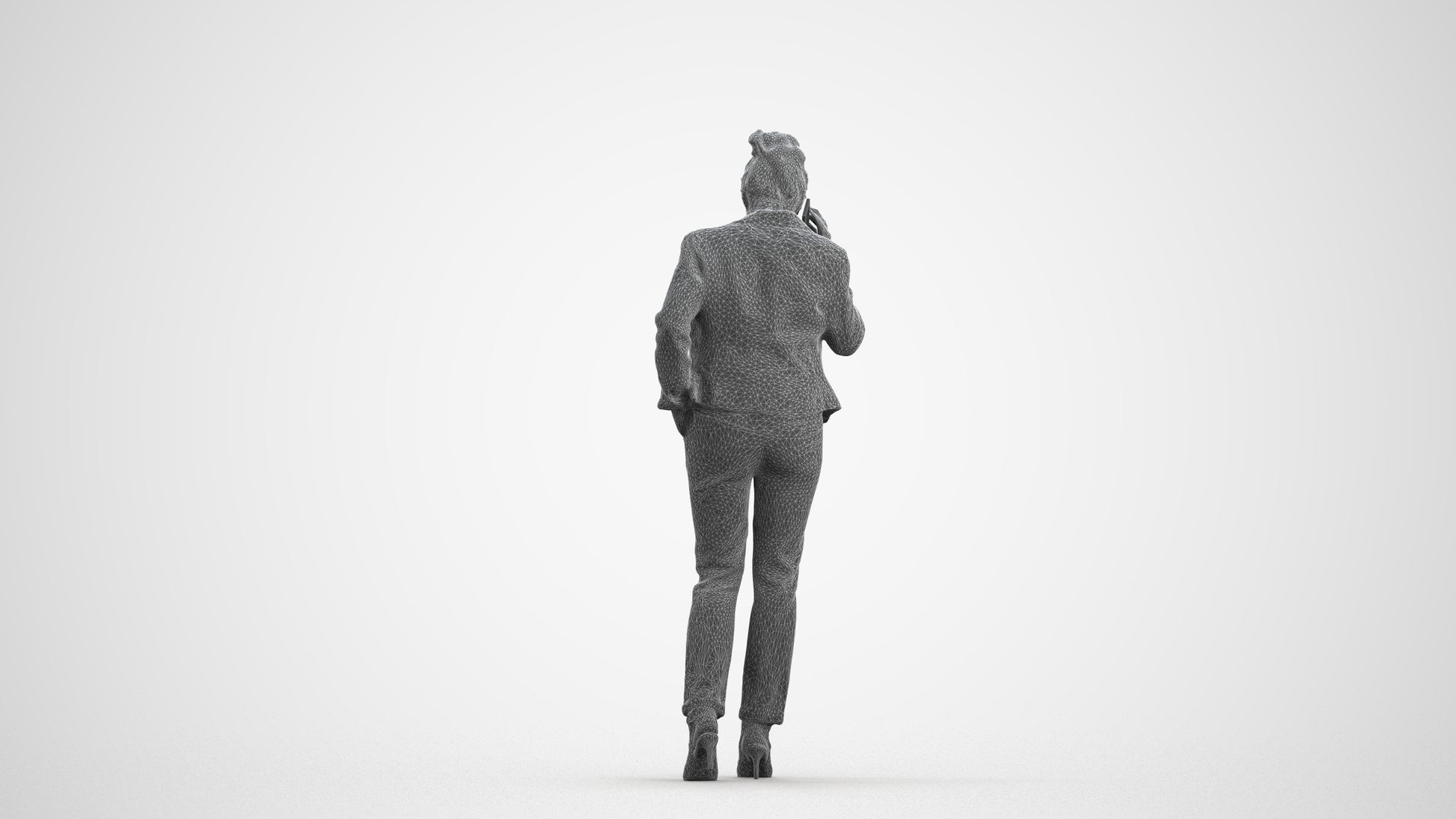 photogrammetry 3D woman business kids, realistic human model archviz FBX, three-quarter front view render
