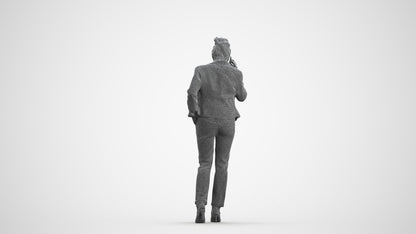 photogrammetry 3D woman business kids, realistic human model archviz FBX, three-quarter front view render