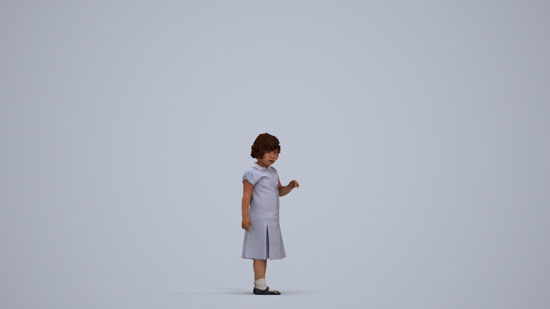 photogrammetry 3D girl kids, realistic human model archviz FBX, standing pose render