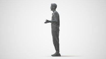 3D human model man casual standing, photogrammetry scanned person for archviz, square thumbnail