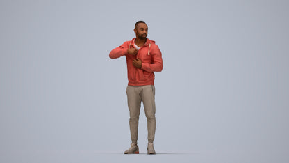 photogrammetry 3D man sport standing, realistic human model archviz FBX, top-down view render
