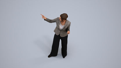 scanned 3D woman business, photogrammetry people for Enscape and V-Ray, back view render