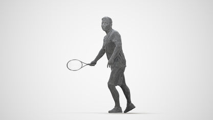 3D people model man sport, scanned human for 3ds Max rendering, wireframe back view