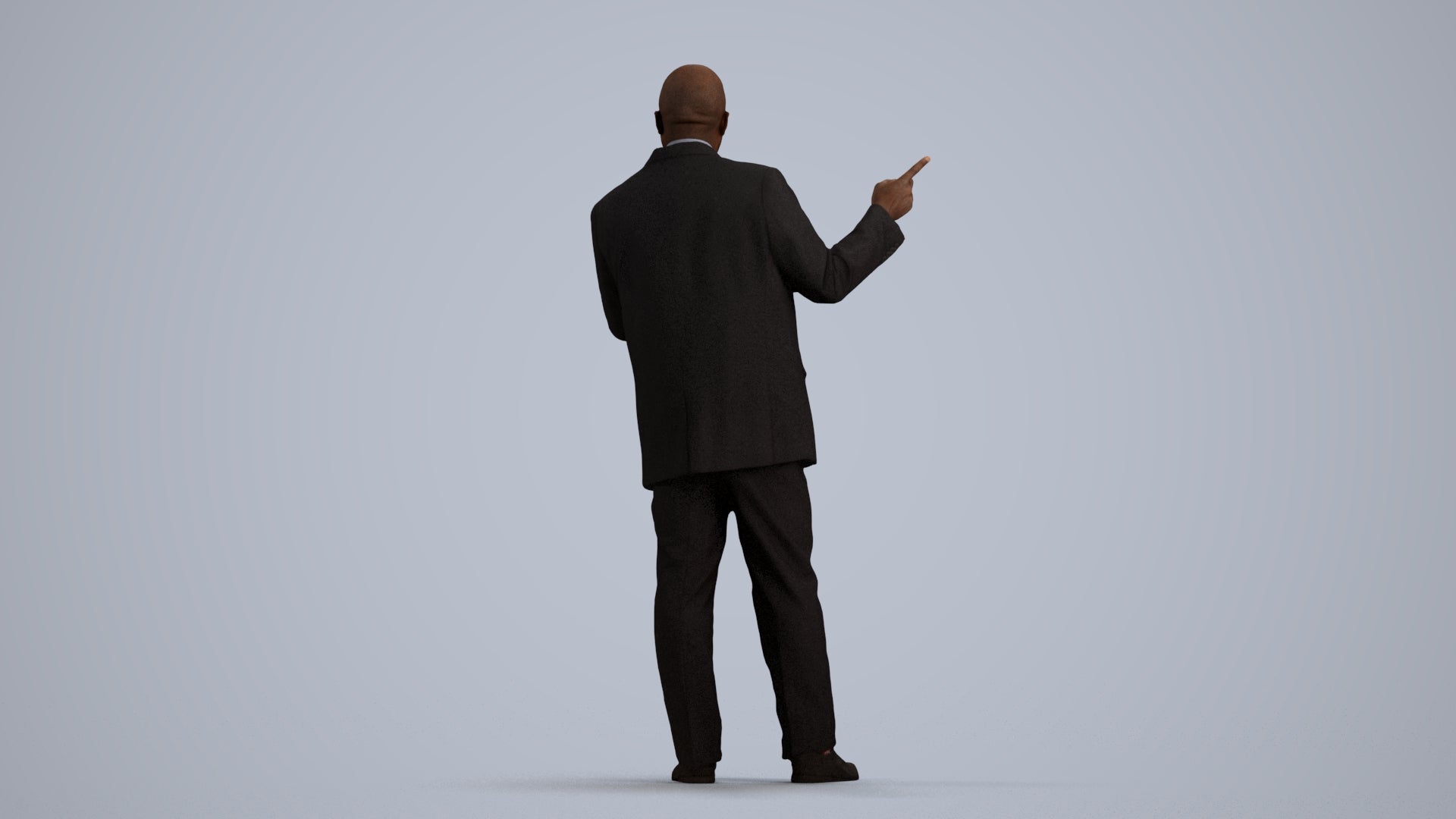 realistic 3D human man business, archviz people FBX OBJ for Blender, front view render