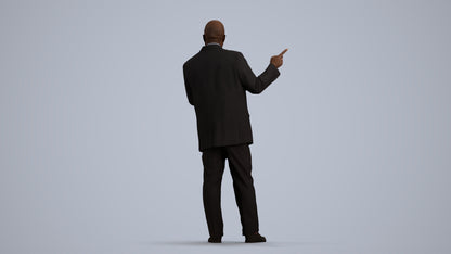 realistic 3D human man business, archviz people FBX OBJ for Blender, front view render