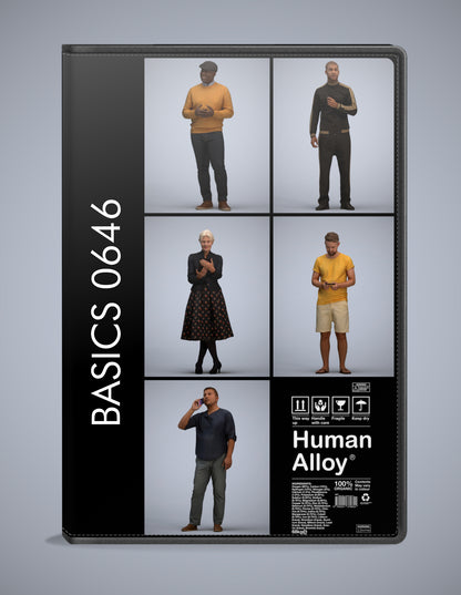 3D human models standing bundle, 5 photogrammetry scanned people for archviz