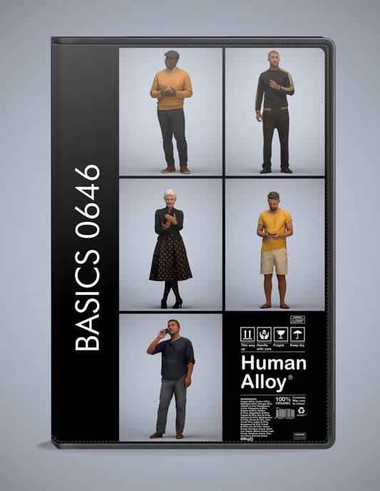 3D human models standing bundle, 5 photogrammetry scanned people for archviz