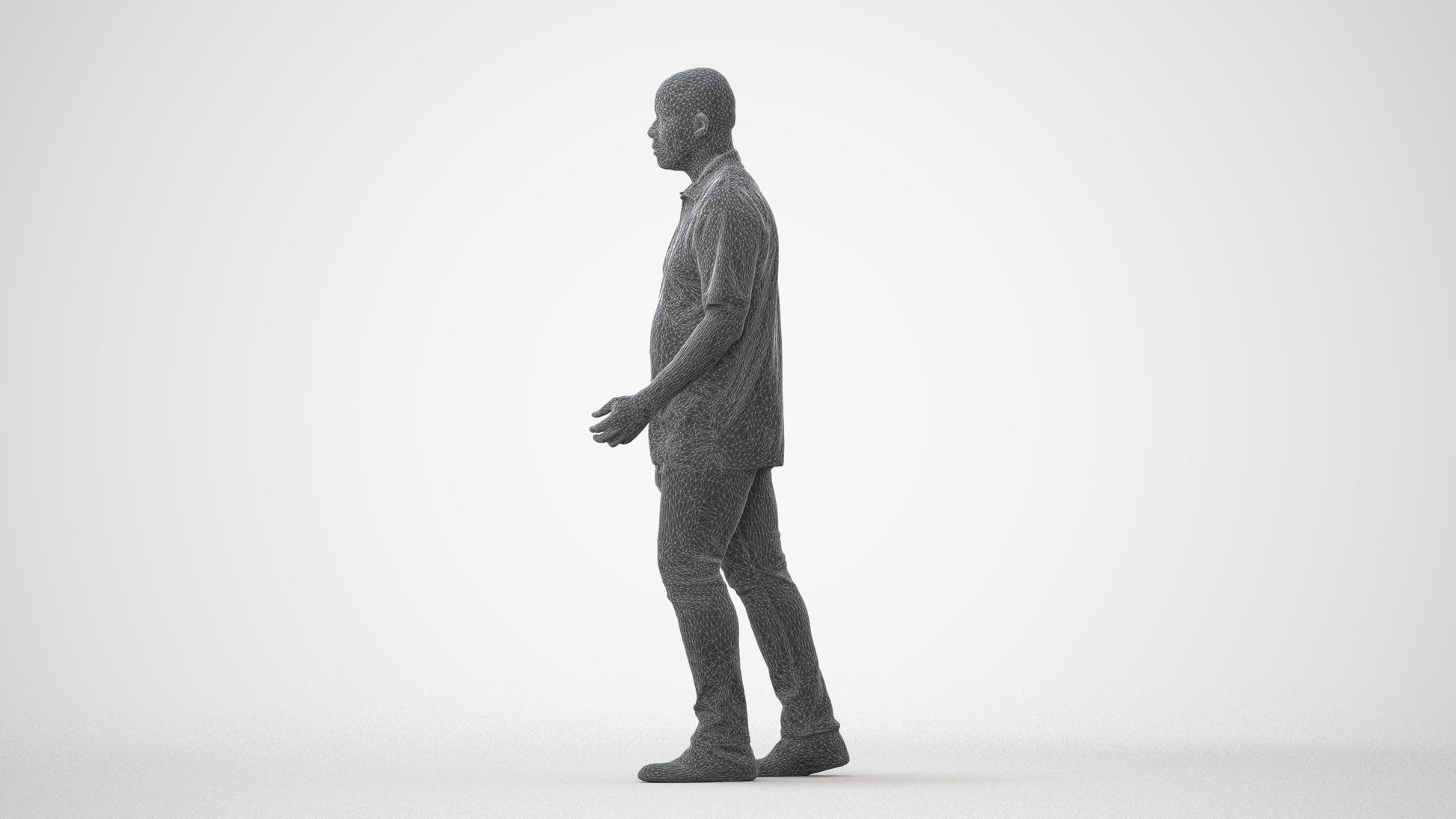realistic 3D people man casual walking, render-ready for V-Ray and Corona, FBX OBJ, square thumbnail