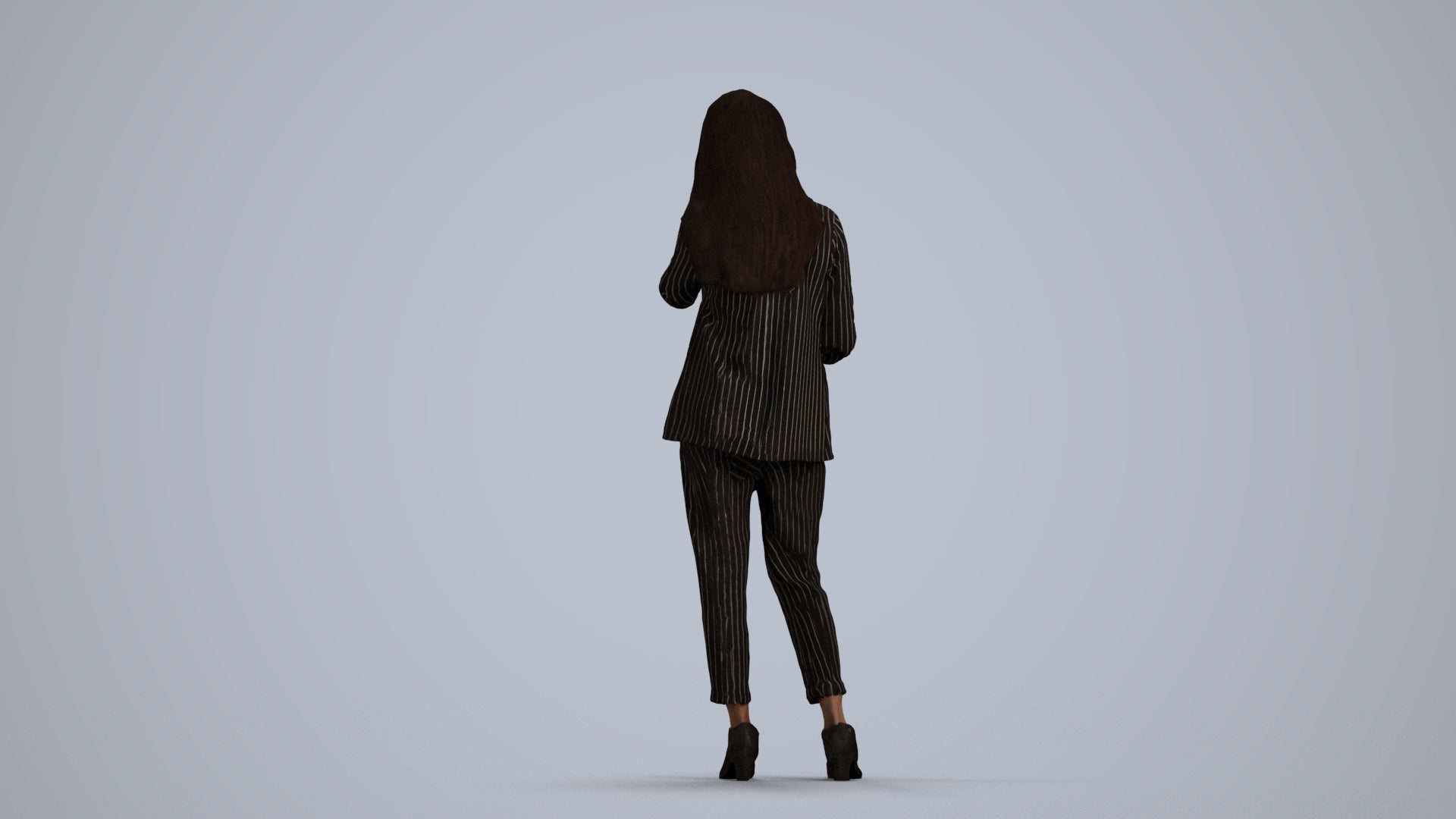3D scanned woman business, photorealistic archviz people for Enscape and SketchUp, front view render