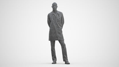 photogrammetry 3D man medical, realistic human model archviz FBX, three-quarter front view render