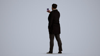 photogrammetry 3D man casual standing, realistic human model archviz FBX, front view render