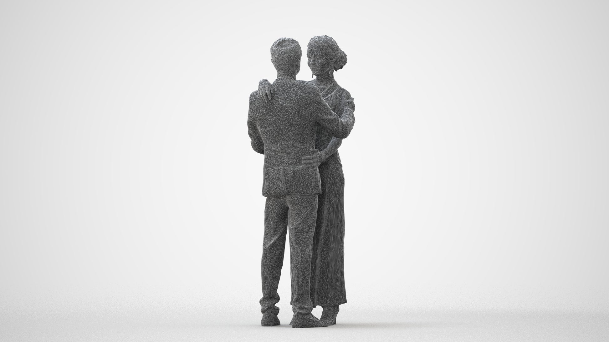 realistic 3D human woman formal dancing, archviz people FBX OBJ for Blender, square thumbnail