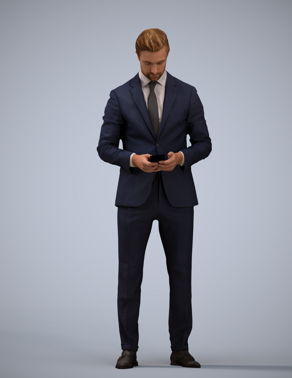 scanned 3D man business, photogrammetry people for Enscape and V-Ray
