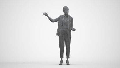 photogrammetry 3D woman business, realistic human model archviz FBX, three-quarter front view render