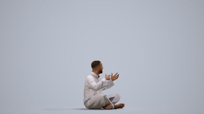 realistic 3D people man sitting, render-ready for V-Ray and Corona, FBX OBJ, side view render