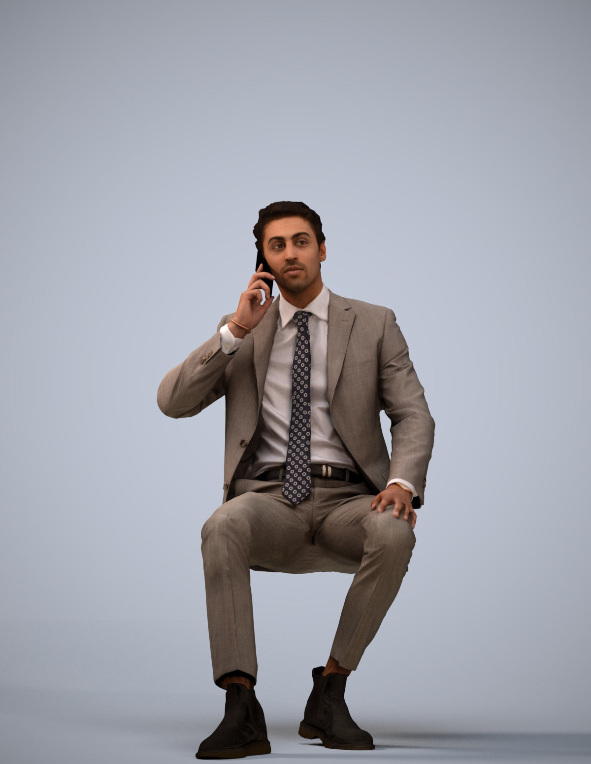 scanned 3D man business, photogrammetry people for Enscape and V-Ray