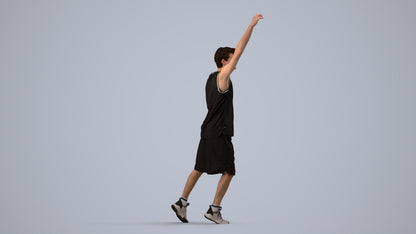 realistic 3D man sport, scanned archviz people for Blender and 3ds Max, side view render