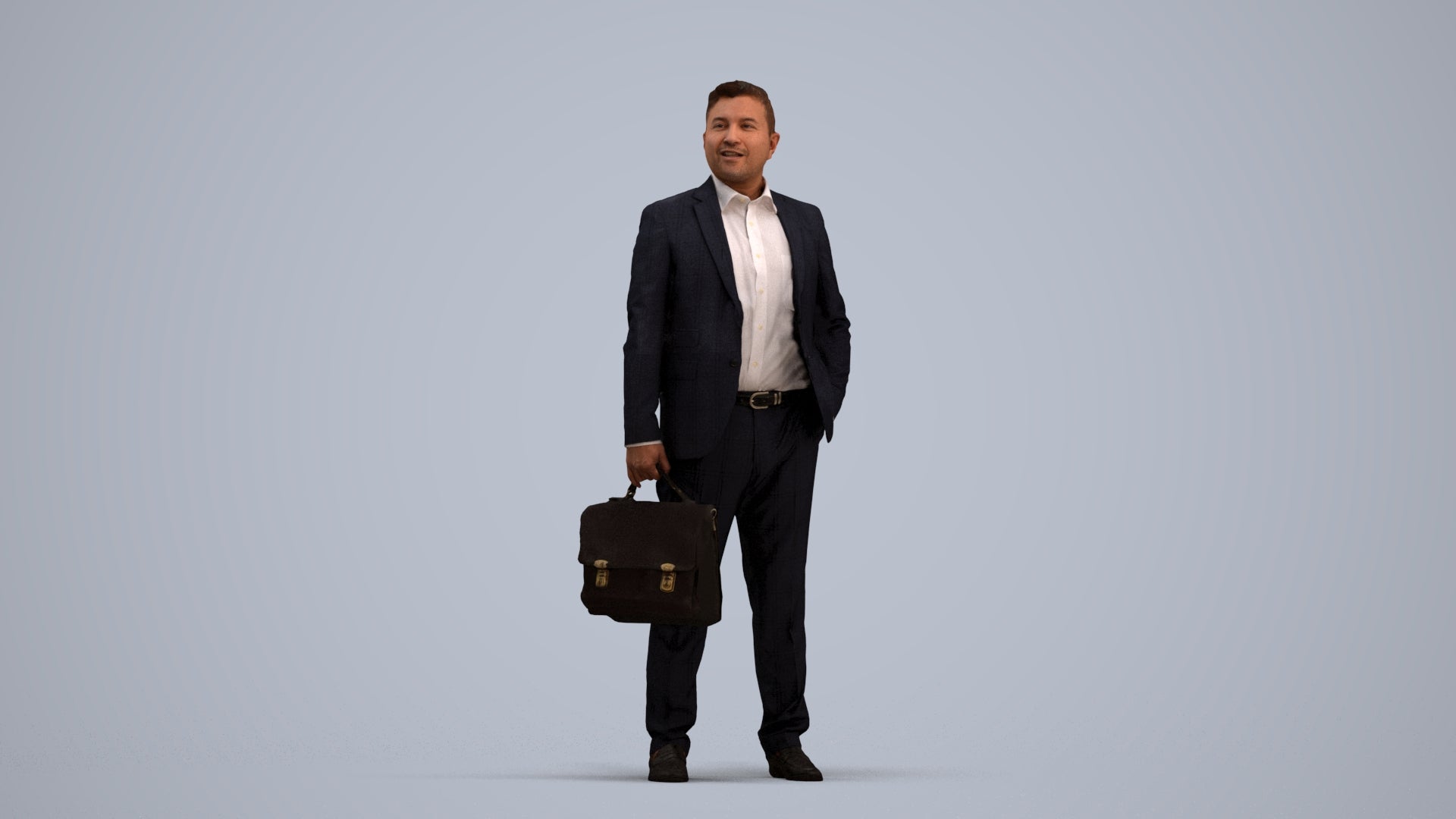 realistic 3D man business, scanned archviz people for Blender and 3ds Max, standing pose render