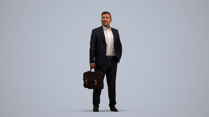 realistic 3D man business, scanned archviz people for Blender and 3ds Max, standing pose render