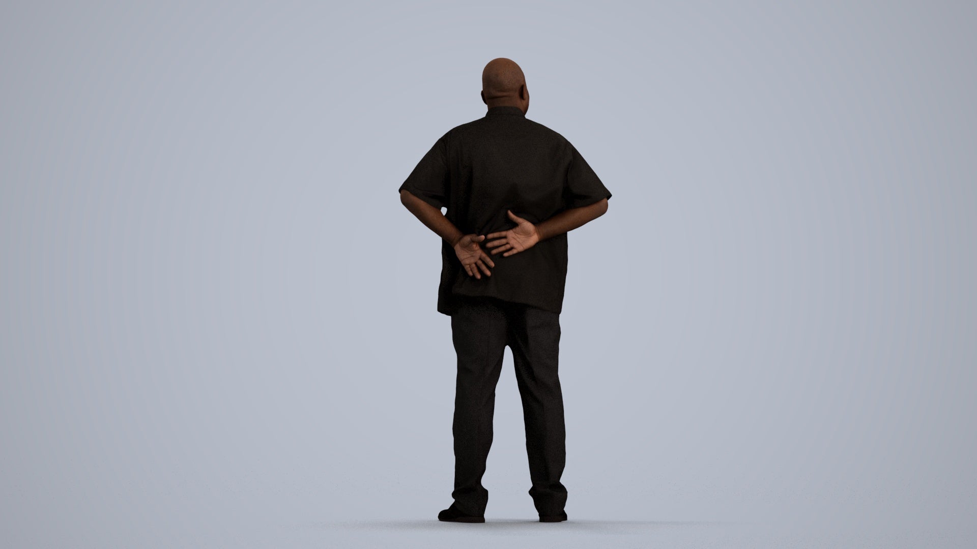 scanned 3D man hospitality, photogrammetry people for Enscape and V-Ray, front view render