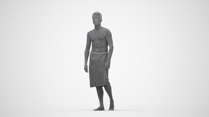 photogrammetry 3D man sport, realistic human model archviz FBX, wireframe back view