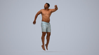 realistic 3D people man sport pool, render-ready for V-Ray and Corona, FBX OBJ, top-down view render