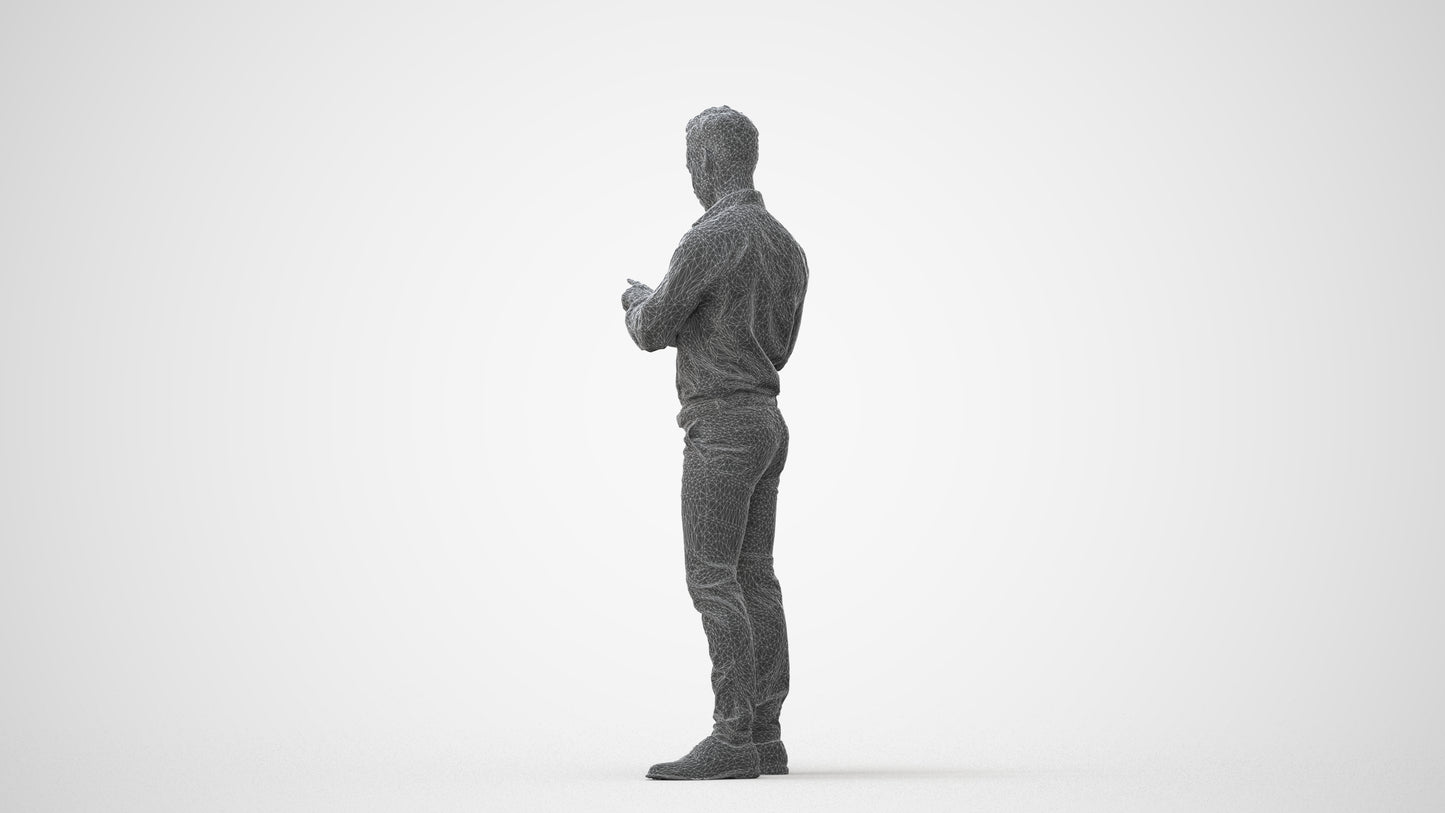 realistic 3D people man business standing, render-ready for V-Ray and Corona, FBX OBJ, square thumbnail