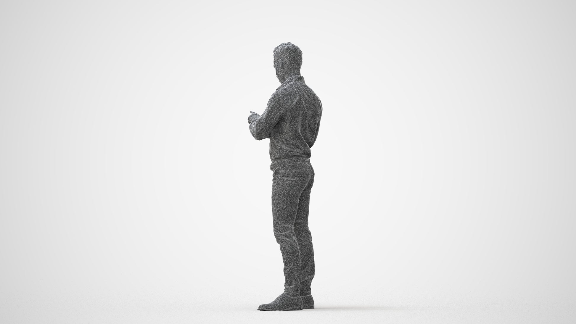 realistic 3D people man business standing, render-ready for V-Ray and Corona, FBX OBJ, square thumbnail