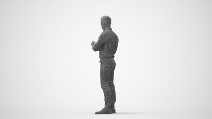 realistic 3D people man business standing, render-ready for V-Ray and Corona, FBX OBJ, square thumbnail