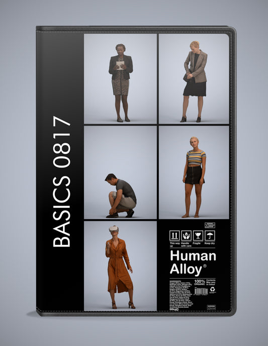 3D people models standing bundle, 5 scanned humans for 3ds Max rendering