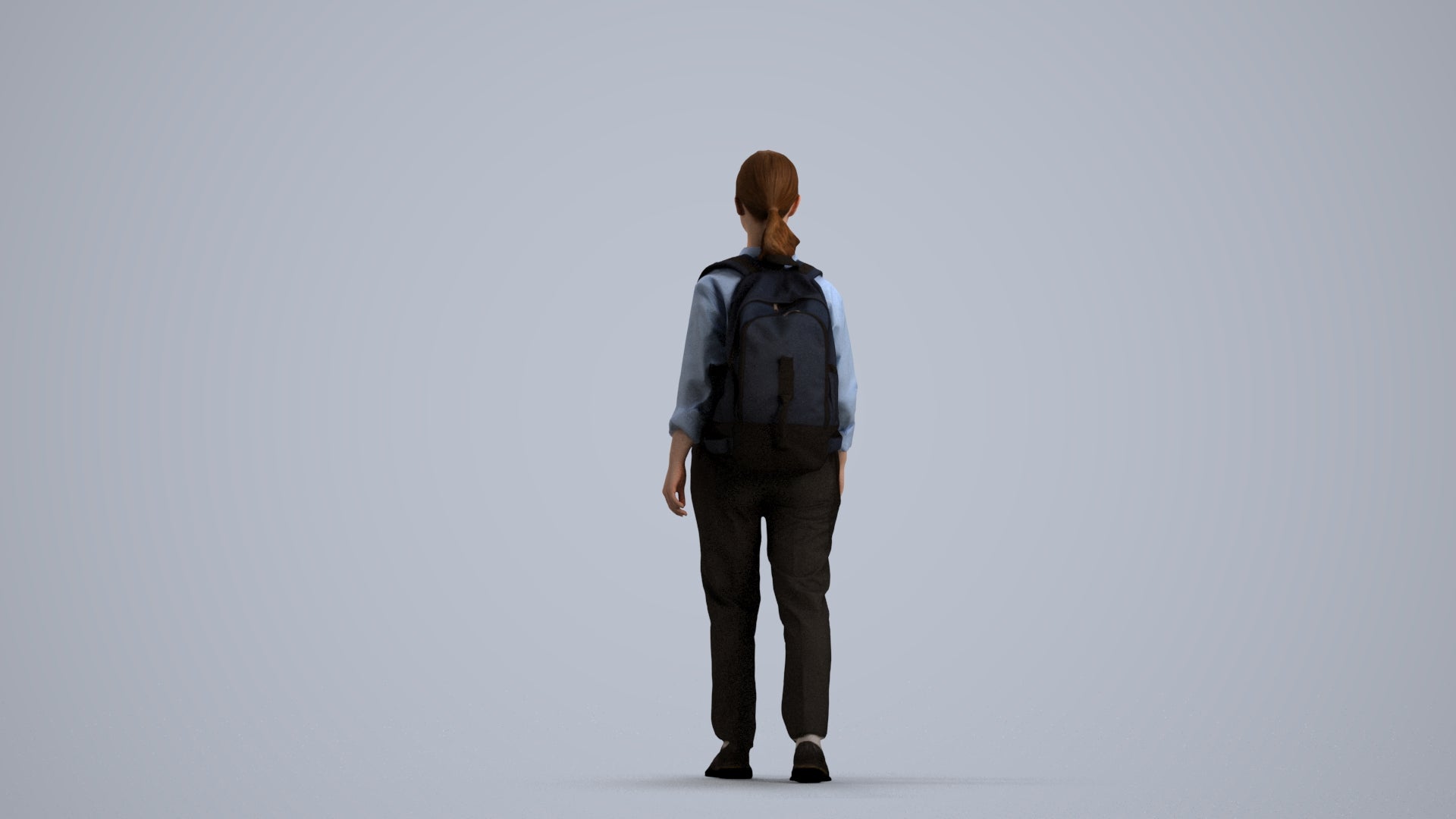 scanned 3D girl kids, photogrammetry people for Enscape and V-Ray, front view render