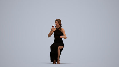 3D human model woman formal formalaffairs, photogrammetry scanned person for archviz, standing pose render