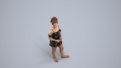 3D scanned girl kids casual, photorealistic archviz people for Enscape and SketchUp, back view render