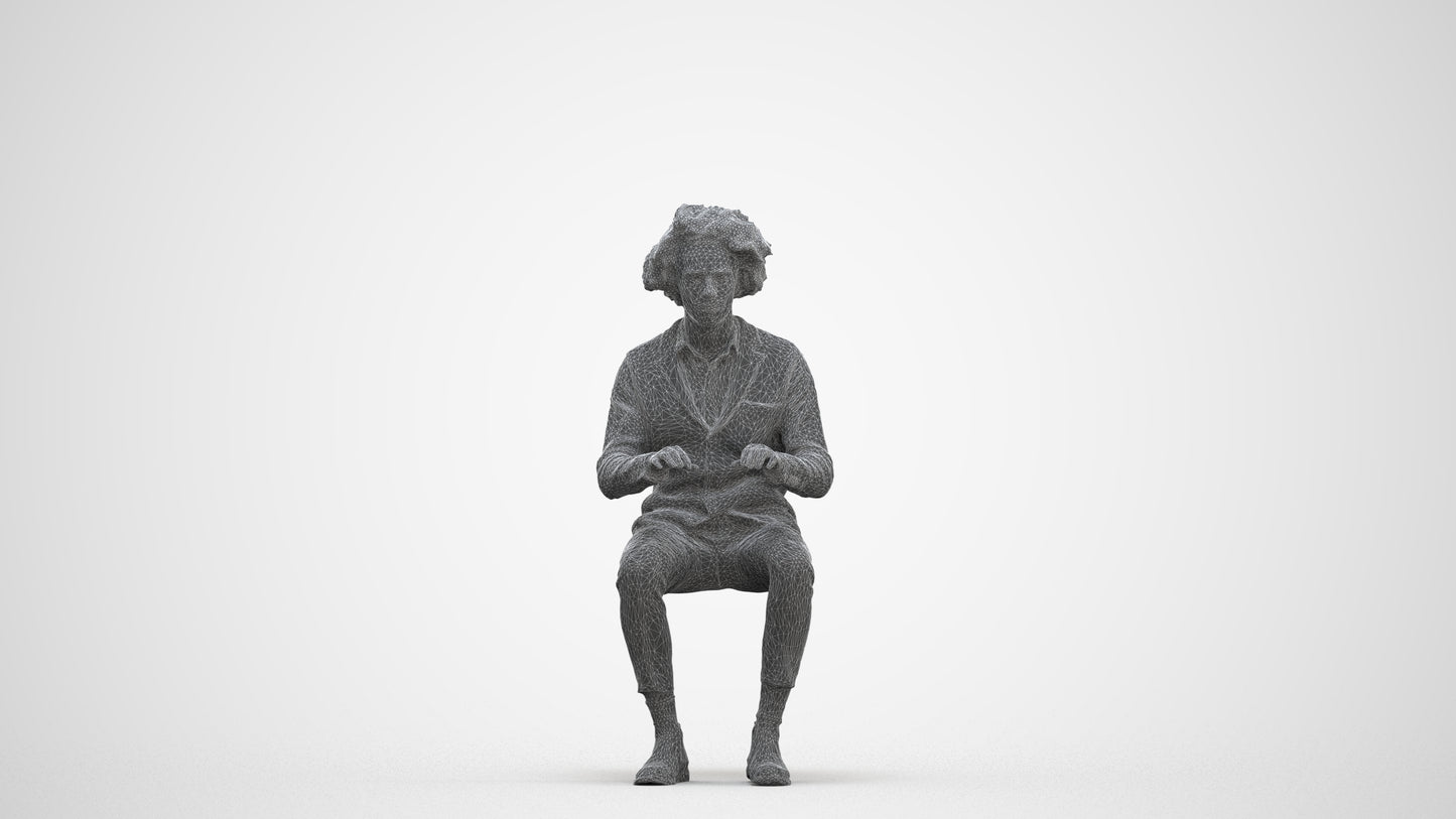realistic 3D man business, scanned archviz people for Blender and 3ds Max, three-quarter front view render