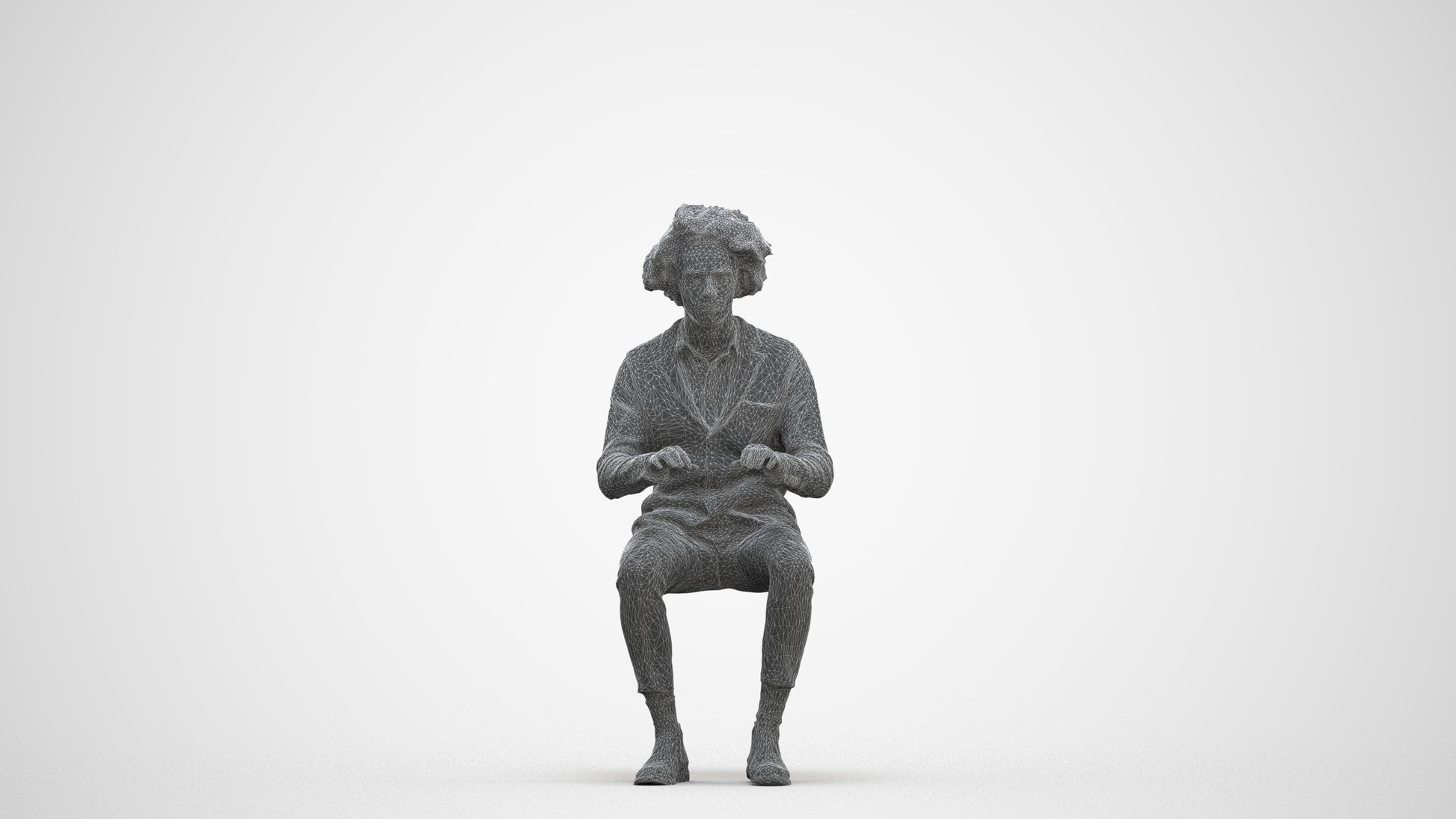 realistic 3D man business, scanned archviz people for Blender and 3ds Max, three-quarter front view render