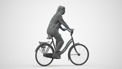 photogrammetry 3D man casual cycling, realistic human model archviz FBX, wireframe side view