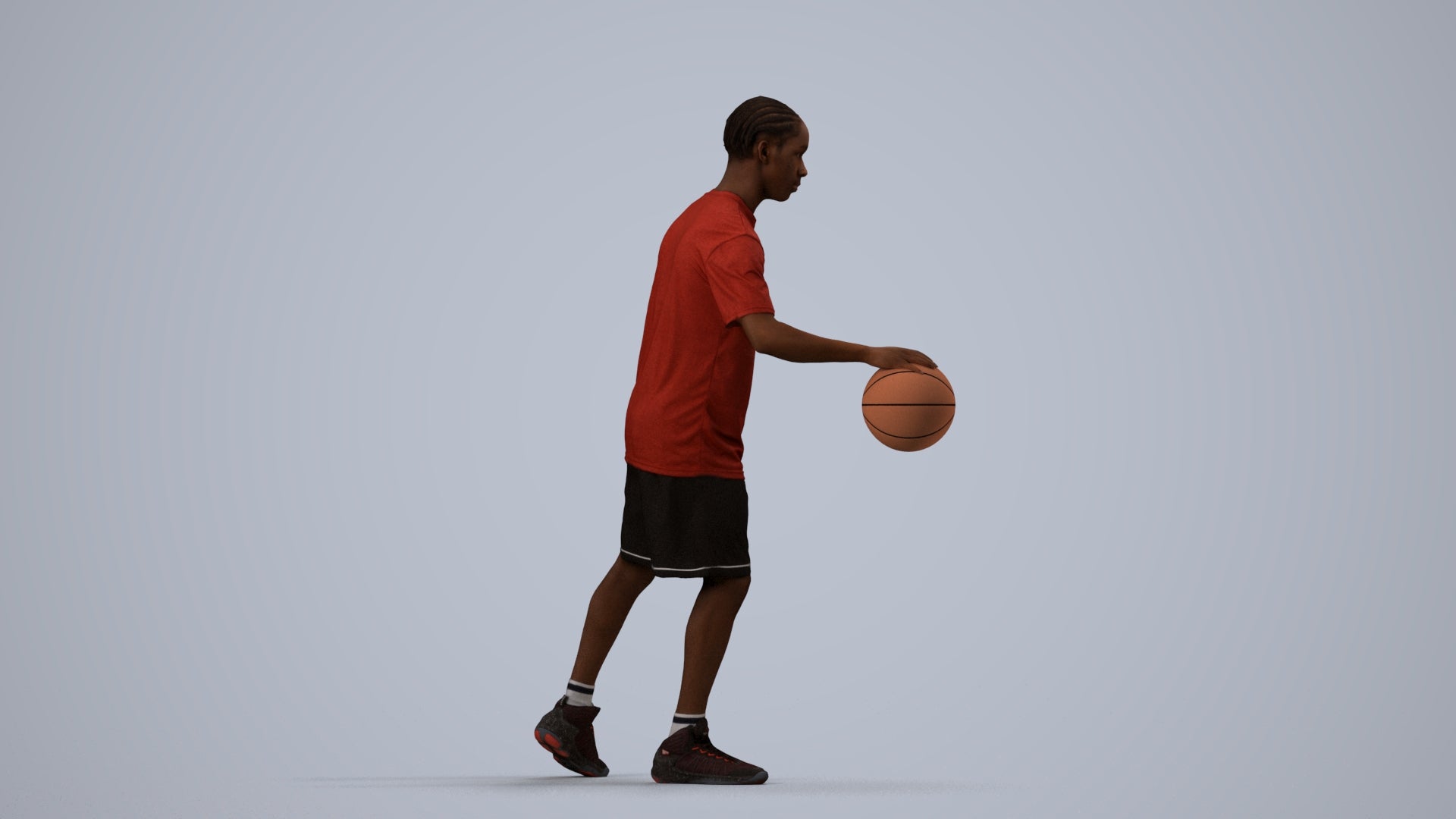 realistic 3D people boy sport kids, render-ready for V-Ray and Corona, FBX OBJ, side view render