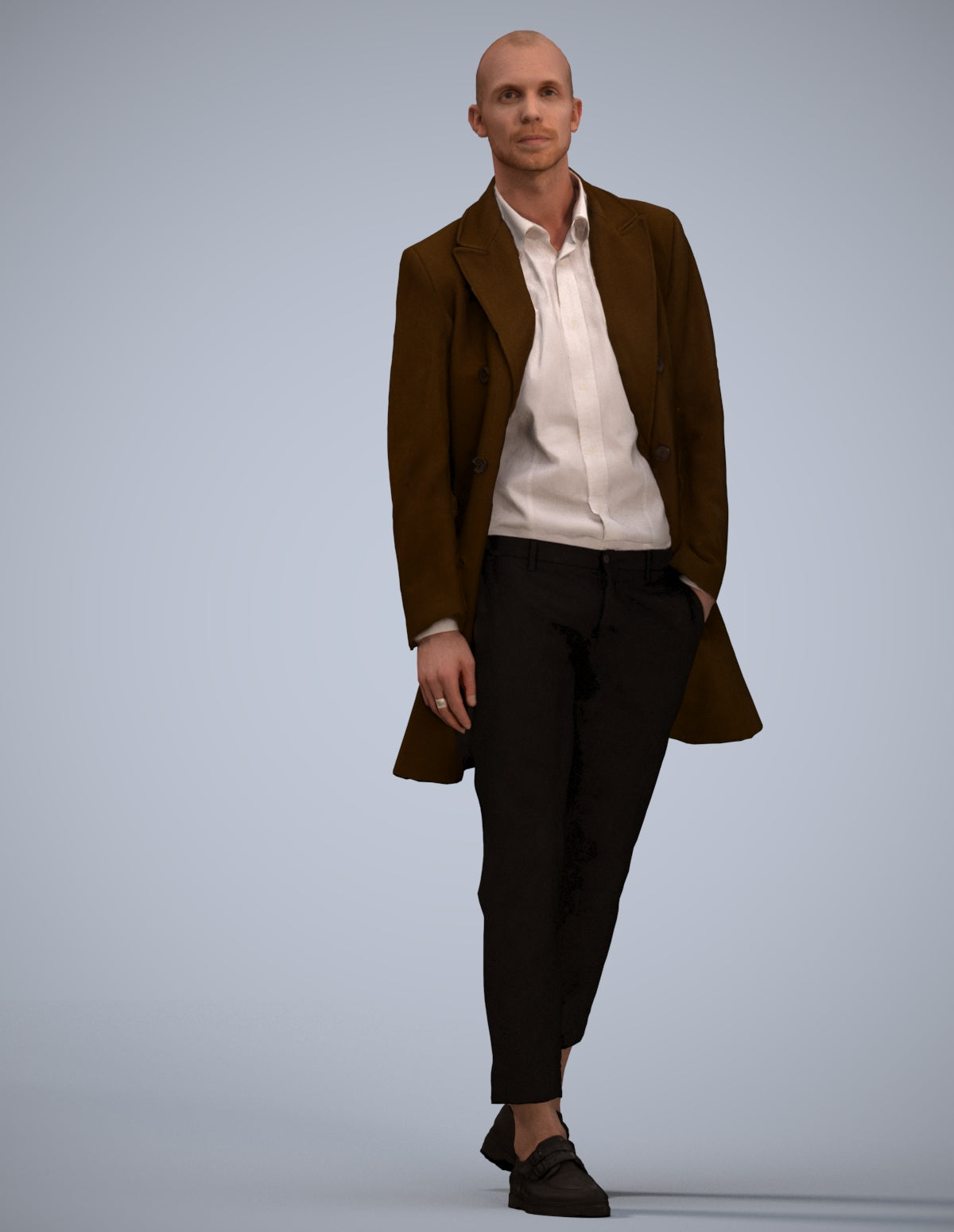 photogrammetry 3D man business walking, realistic human model archviz FBX