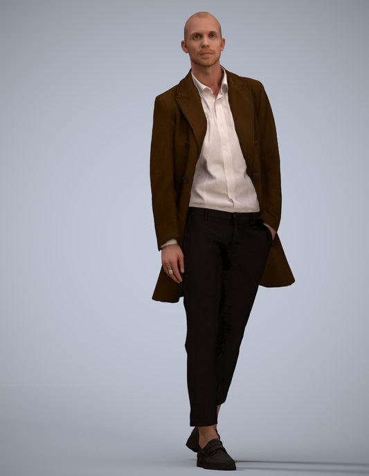 photogrammetry 3D man business walking, realistic human model archviz FBX