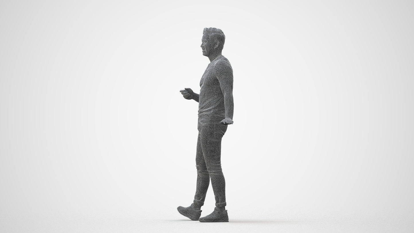 realistic 3D people man casual standing, render-ready for V-Ray and Corona, FBX OBJ, square thumbnail