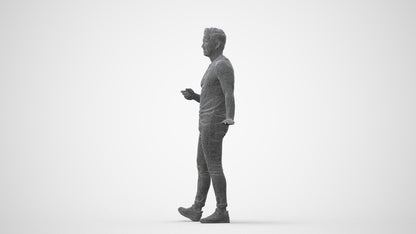 realistic 3D people man casual standing, render-ready for V-Ray and Corona, FBX OBJ, square thumbnail