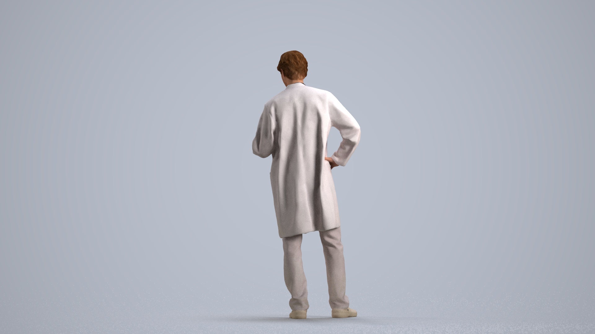 photogrammetry 3D man standing, realistic human model archviz FBX, front view render