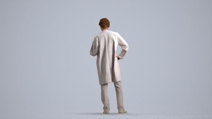 photogrammetry 3D man standing, realistic human model archviz FBX, front view render