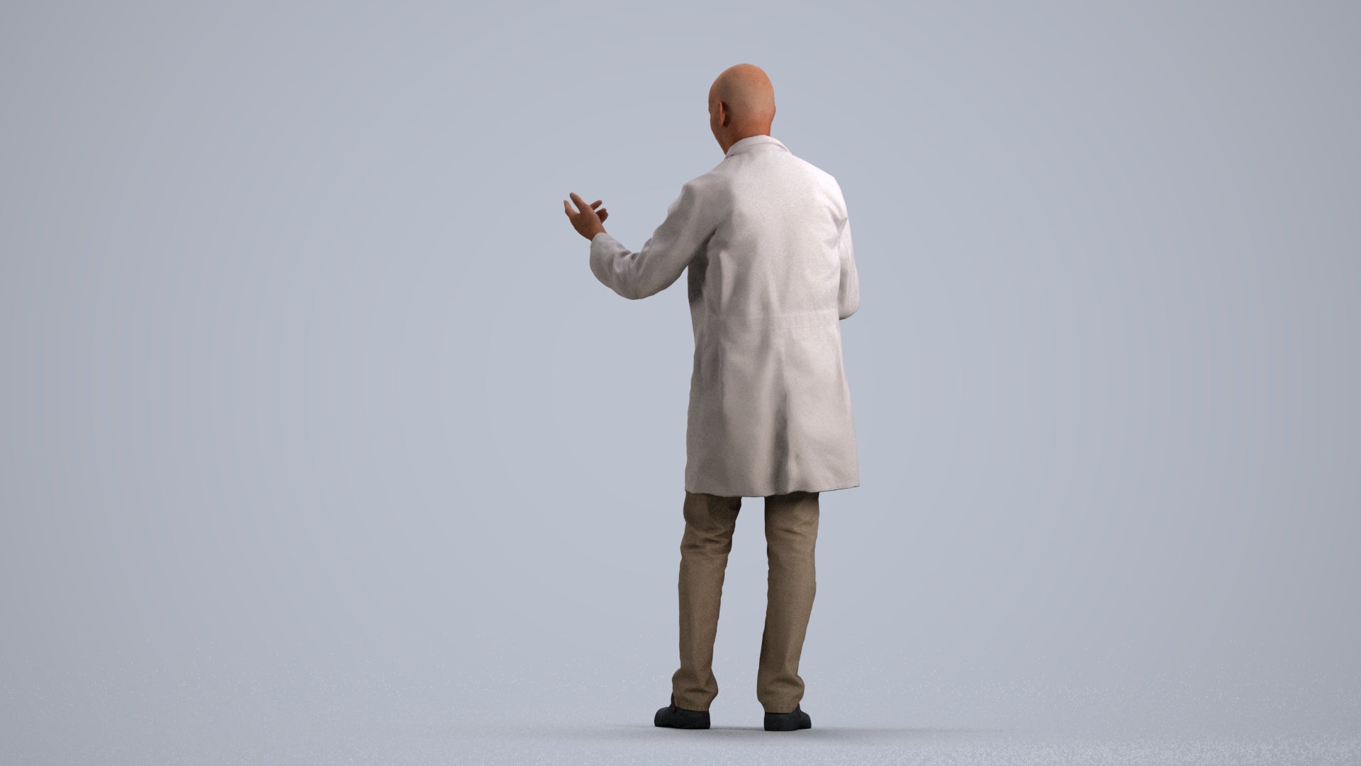 3D scanned senior man medical, photorealistic archviz people for Enscape and SketchUp, front view render