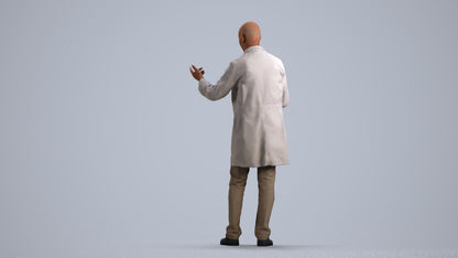 3D scanned senior man medical, photorealistic archviz people for Enscape and SketchUp, front view render