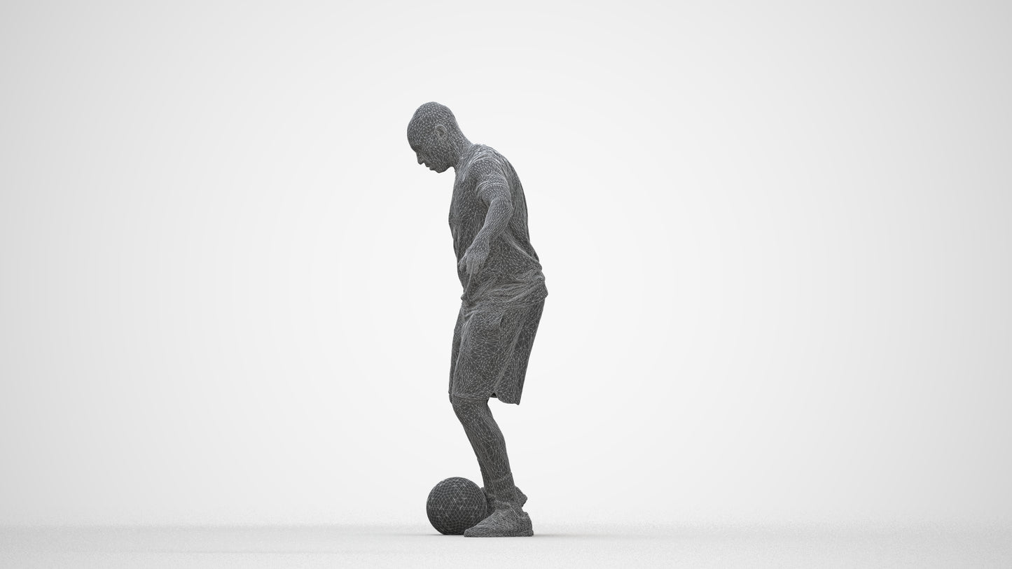 3D people model man sport, scanned human for 3ds Max rendering, wireframe back view