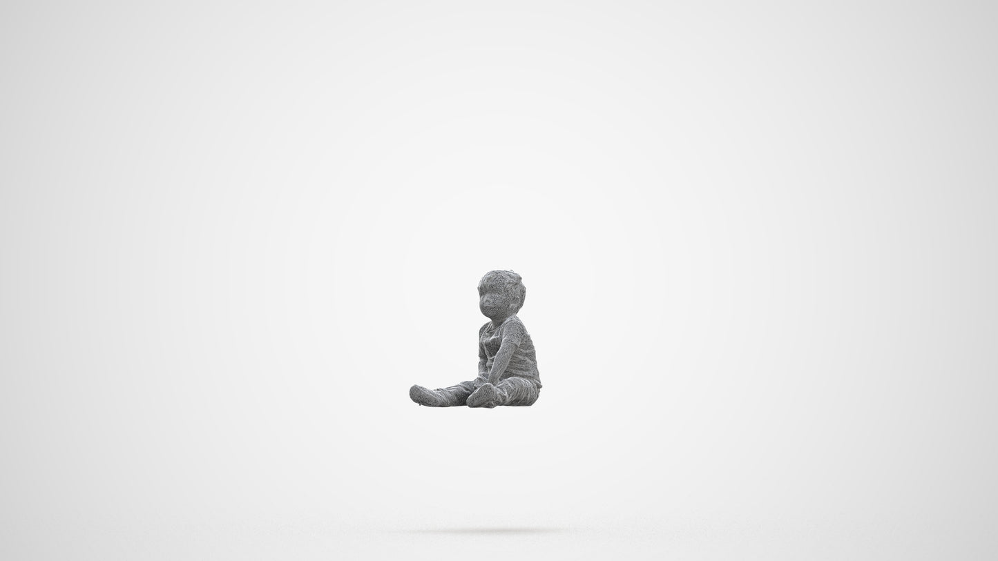 photogrammetry 3D boy casual kids, realistic human model archviz FBX, three-quarter front view render